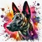 Preview: Aufdruck mit Malinois bunt